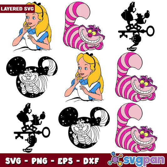 Alice in wonderland designs svg bundle