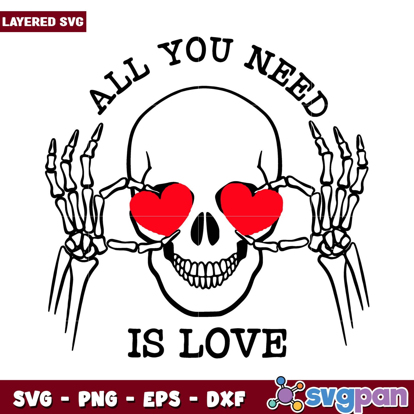 All You Need is Love SVG Design, Perfect for Creative Projects