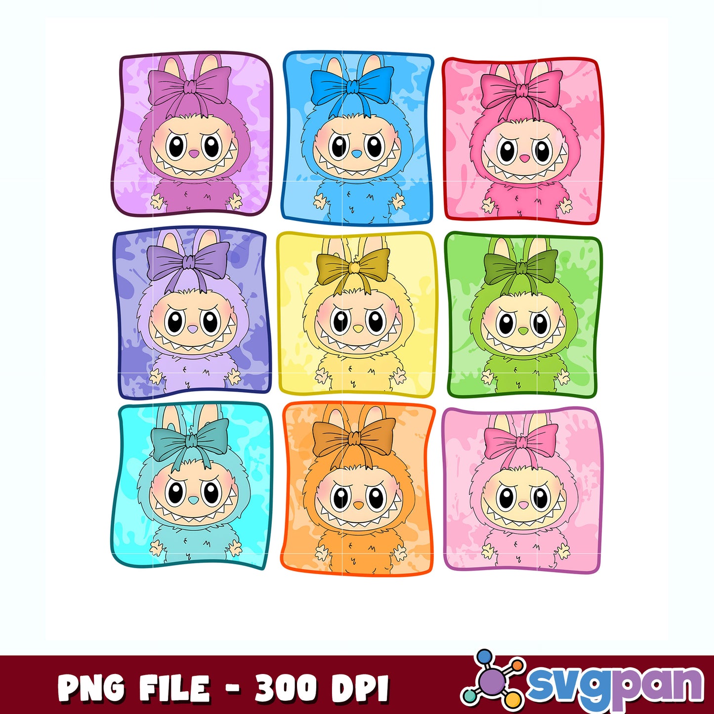 All characters in labubu png, labubu family png, popmart labubu png