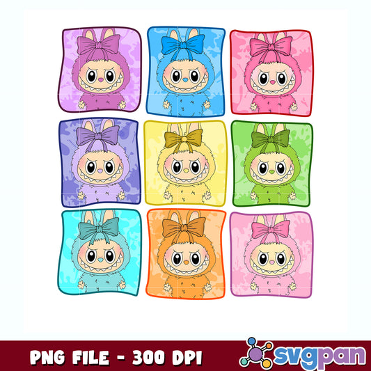All characters in labubu png, labubu family png, popmart labubu png