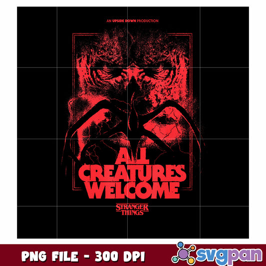 All creatures welcome png, friends png, hawkins town png