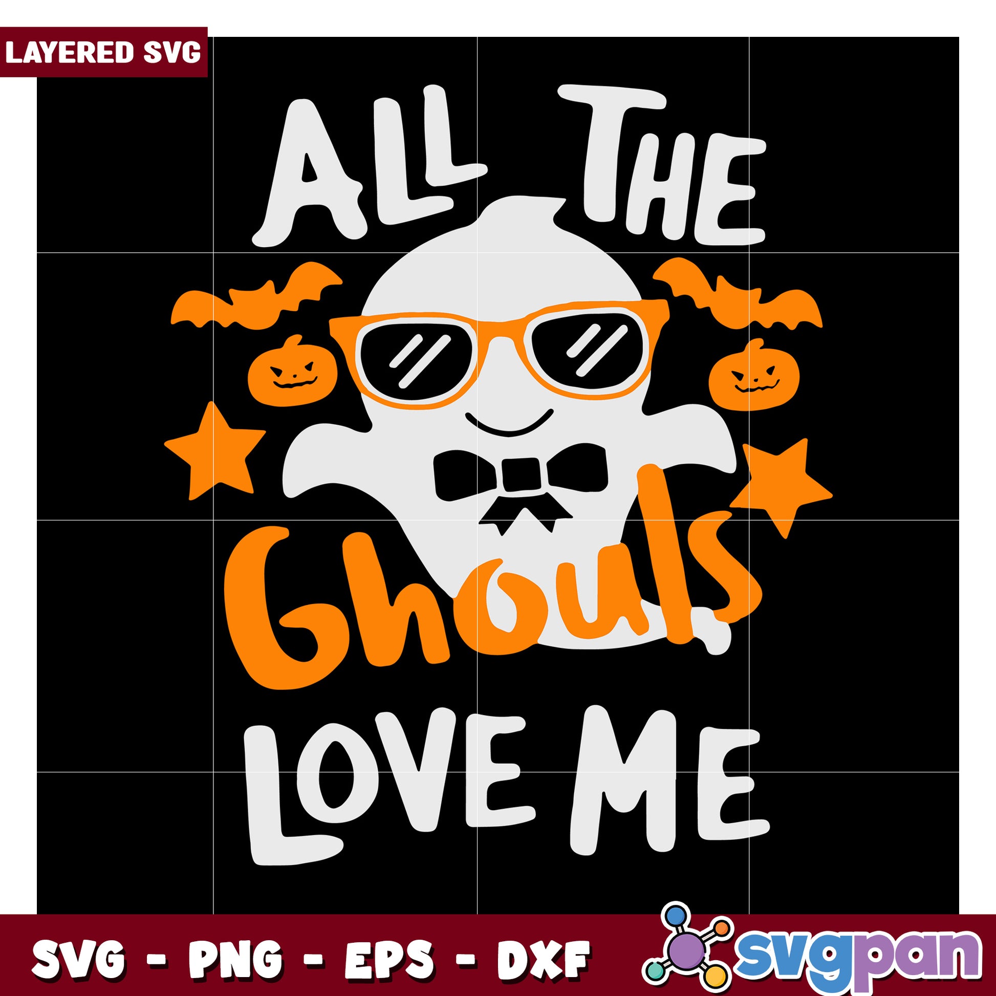 All the Ghouls Love Me Ghost Design, Perfect for Halloween Crafts