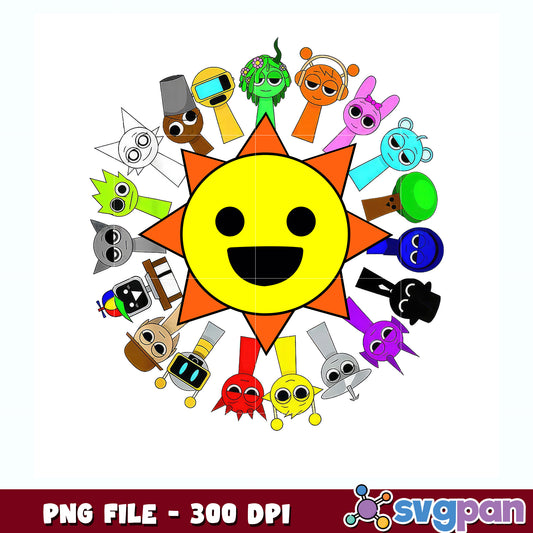 All types of sprunky toys png, funny toy png, sprunky collection png