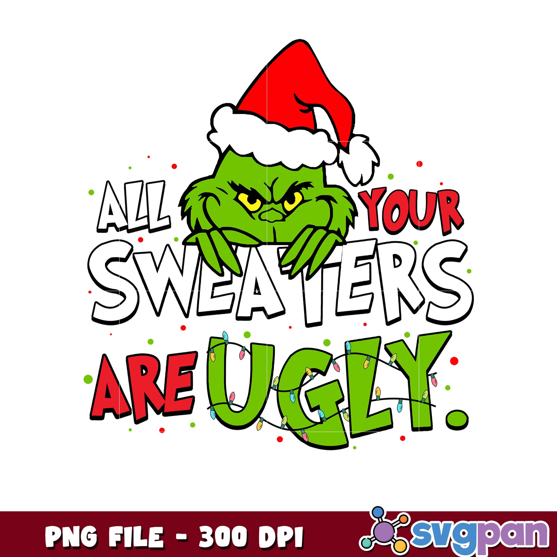 All your sweaters png, grinch tree png, grinch sweaters png