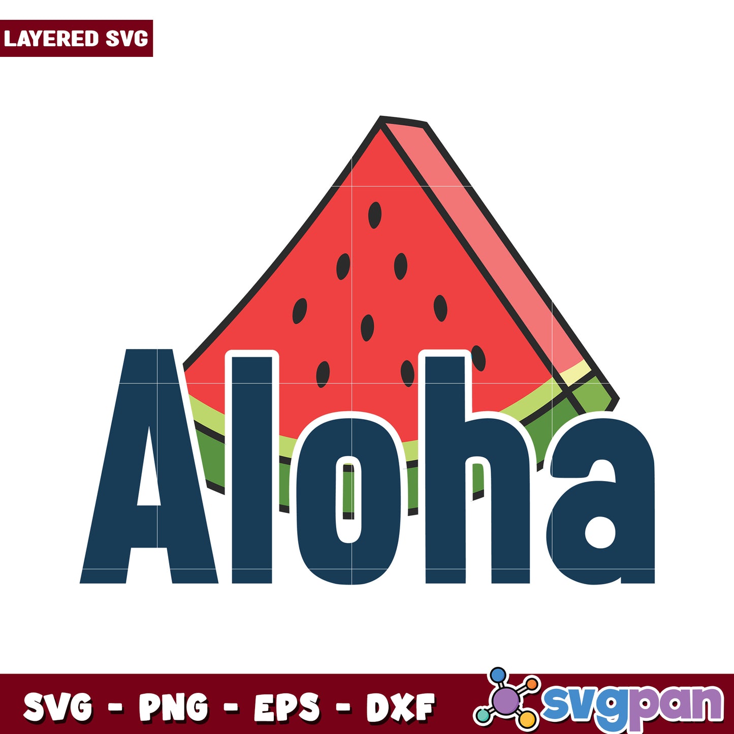 Aloha Watermelon SVG Design for Summer Crafts, Fun and Playful Art