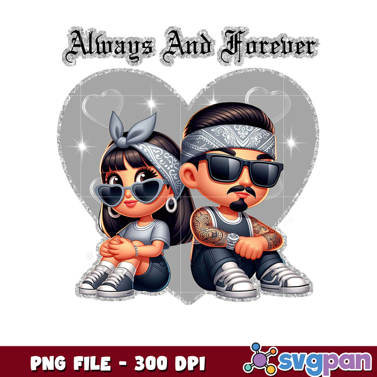 Always and Forever design, perfect for couples and gifts – svgpan
