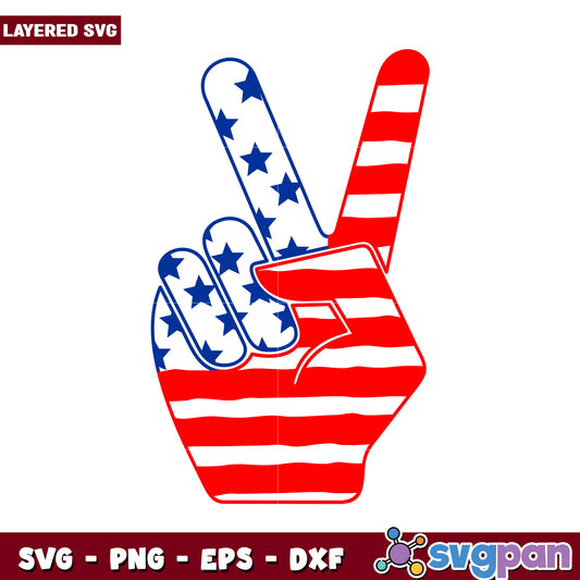 American Flag Hand Gesture SVG Design, Perfect for Crafts and Projects