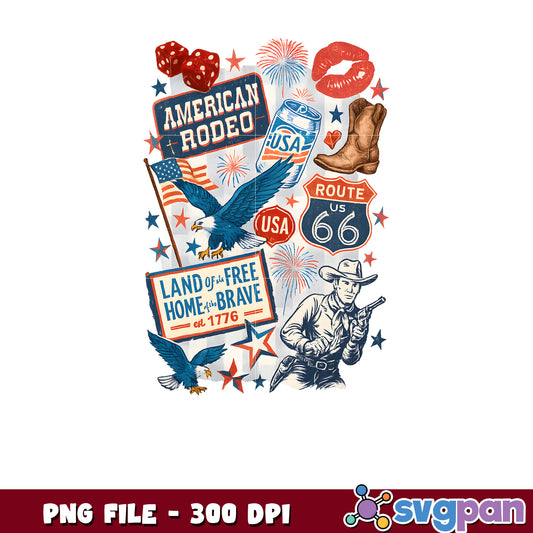 American Rodeo PNG, 4th of July Sublimation
