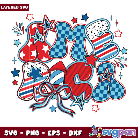 America star text vibes svg, america vibes svg, america svg