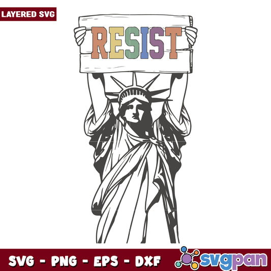 America statue and resist svg, anti racism svg, gender equality svg