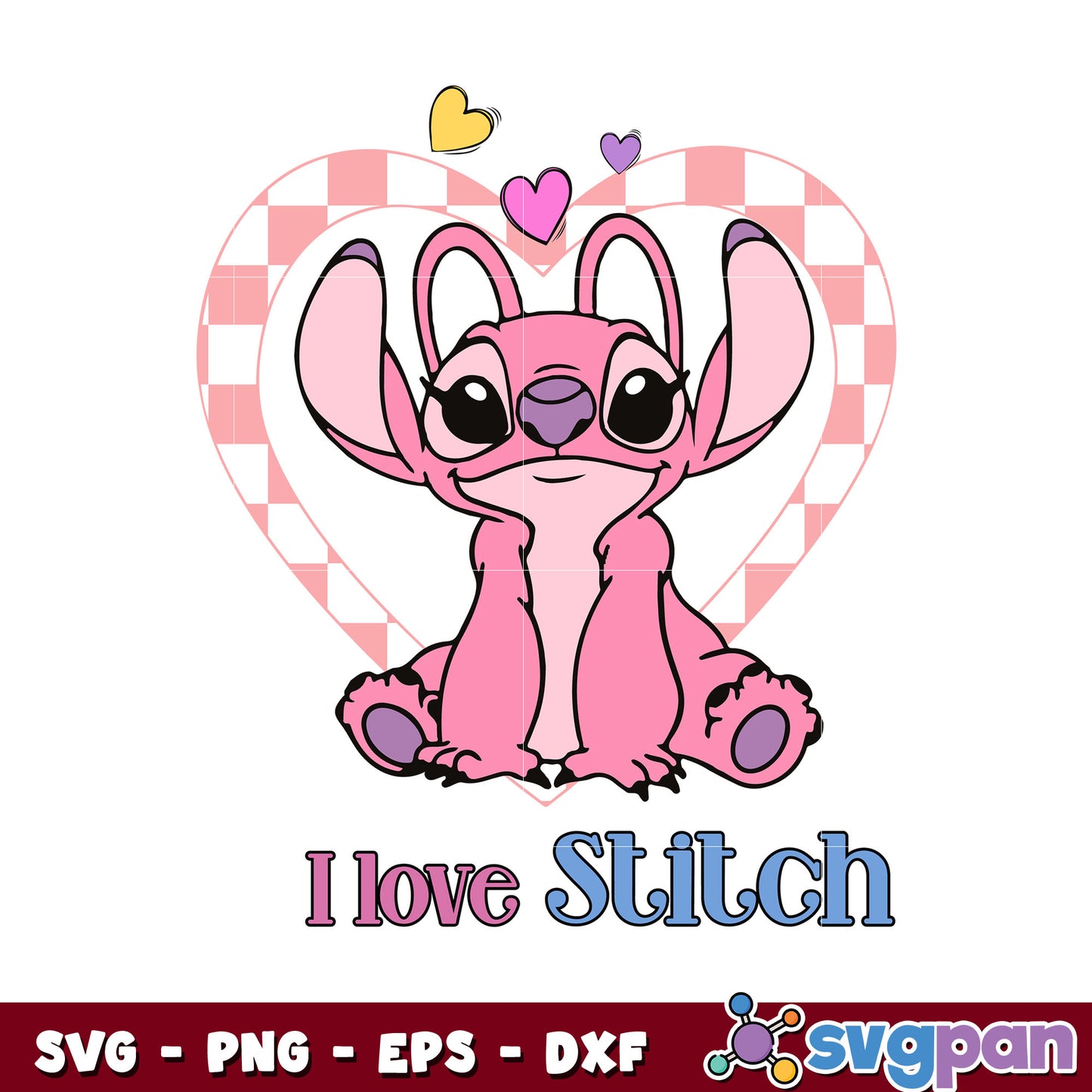 Angel I love stitch valentine svg, angel stitch​ svg, valentine angel​ svg