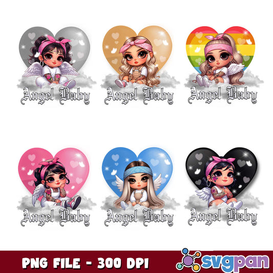 Angel baby design png bundle