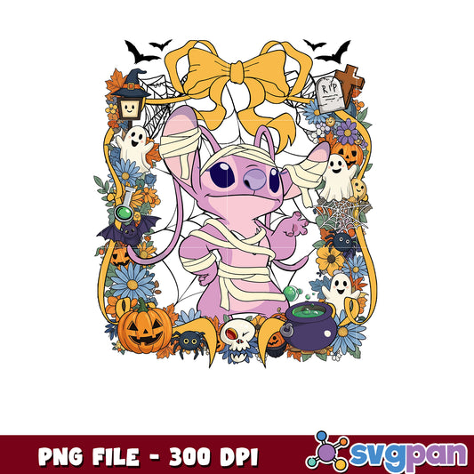 Angel halloween design png, disney characters png, spooky halloween png