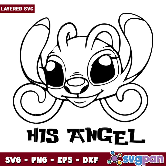 Angel head his angel svg, cute stitch toys svg, lilo and stitch svg