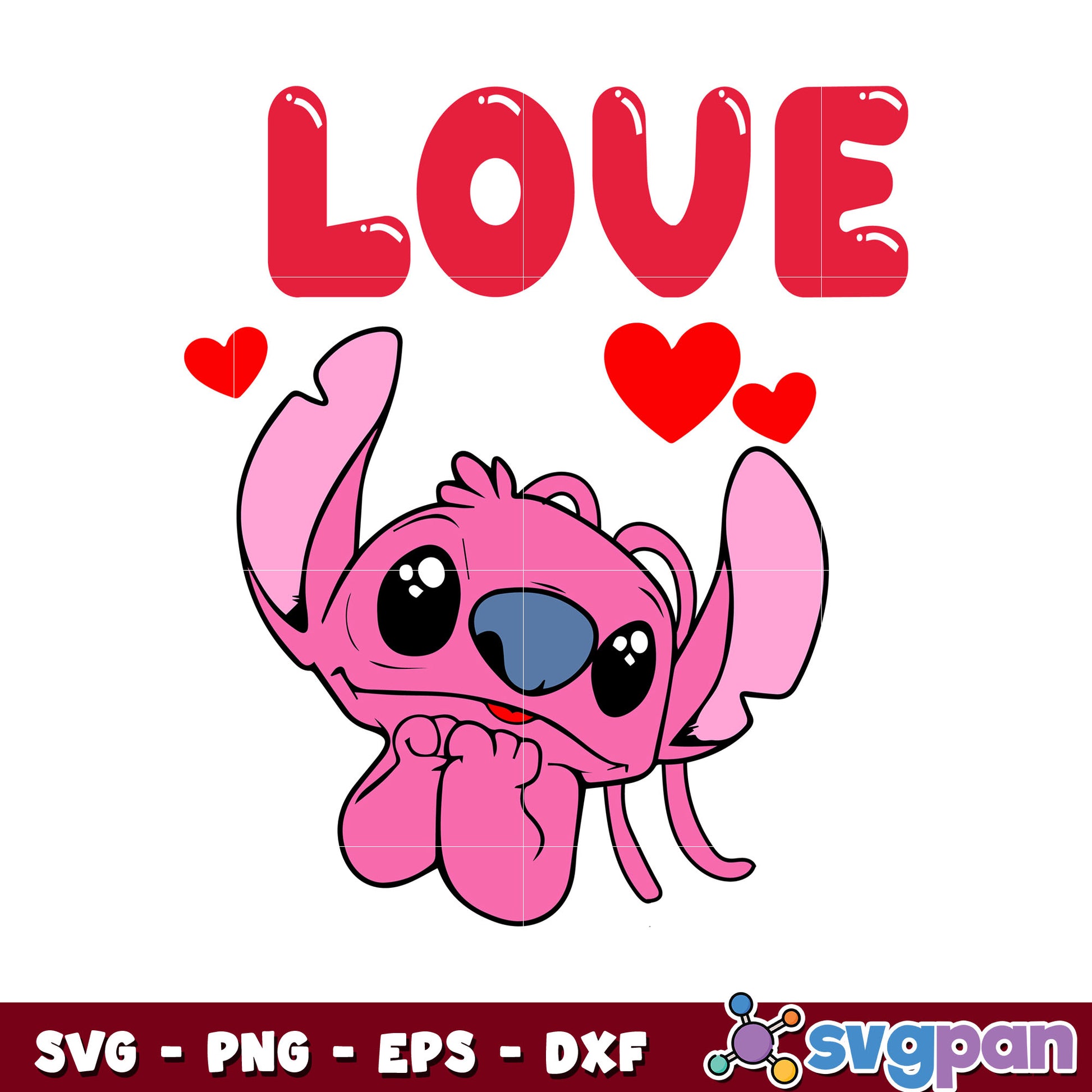 Angel love stitch valentine svg, angel stitch​ svg, valentine angel​ svg