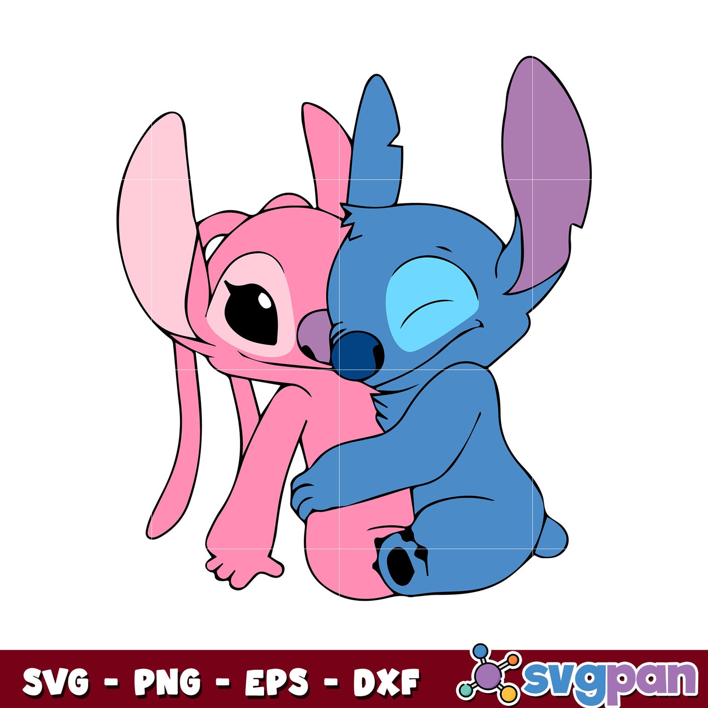 Angel stitch disney couple valentine svg, angel valentine​ svg, stitch ang angel svg