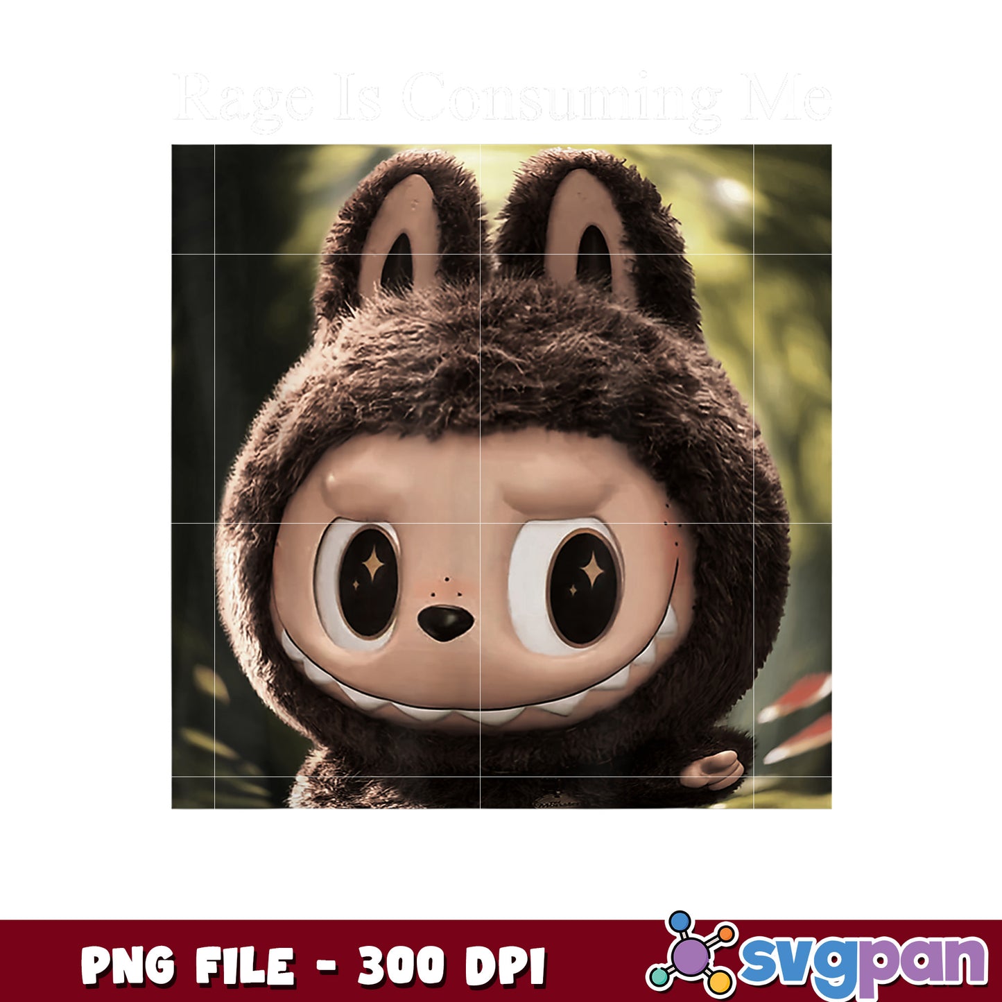 Angry Furry Monster PNG 300 DPI Download