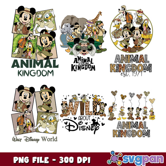 Animal Kingdom Disney Character Bundle PNG File