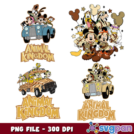 Animal Kingdom Disney Characters PNG Bundle Graphic