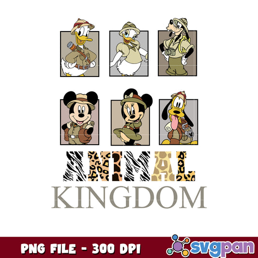 Animal kingdom mickey and friends png, disney wildlife adventure png, safari style cartoon png