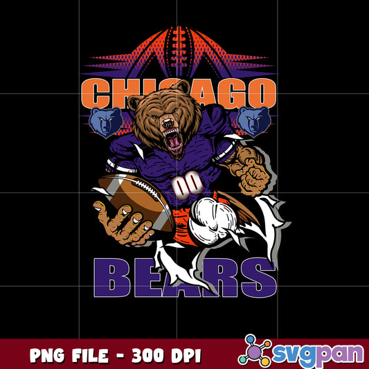 Animal logo chicago bears design png, national fottball league png, list of nfl teams​ png