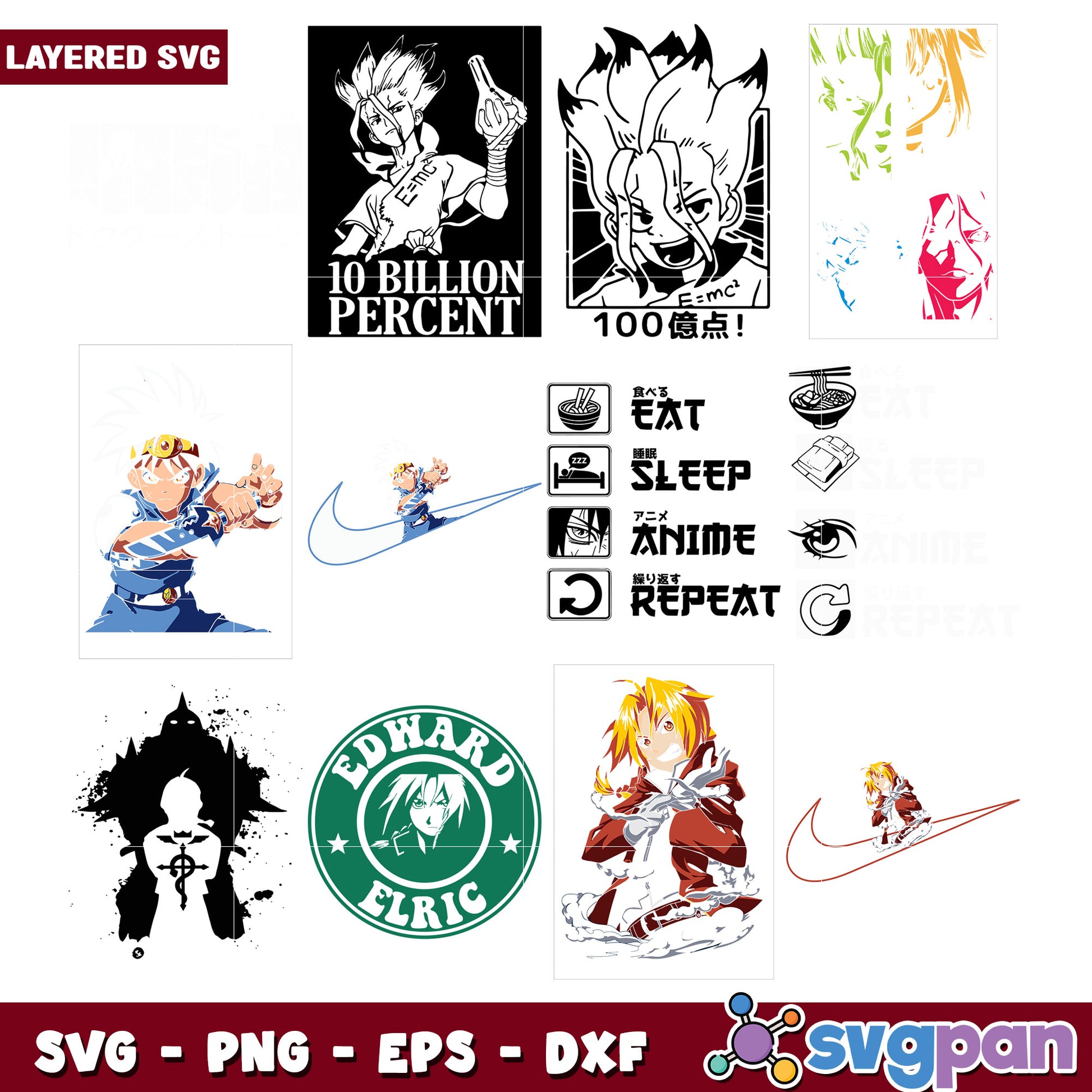 Anime Bundle SVG for Creative Projects and Crafts