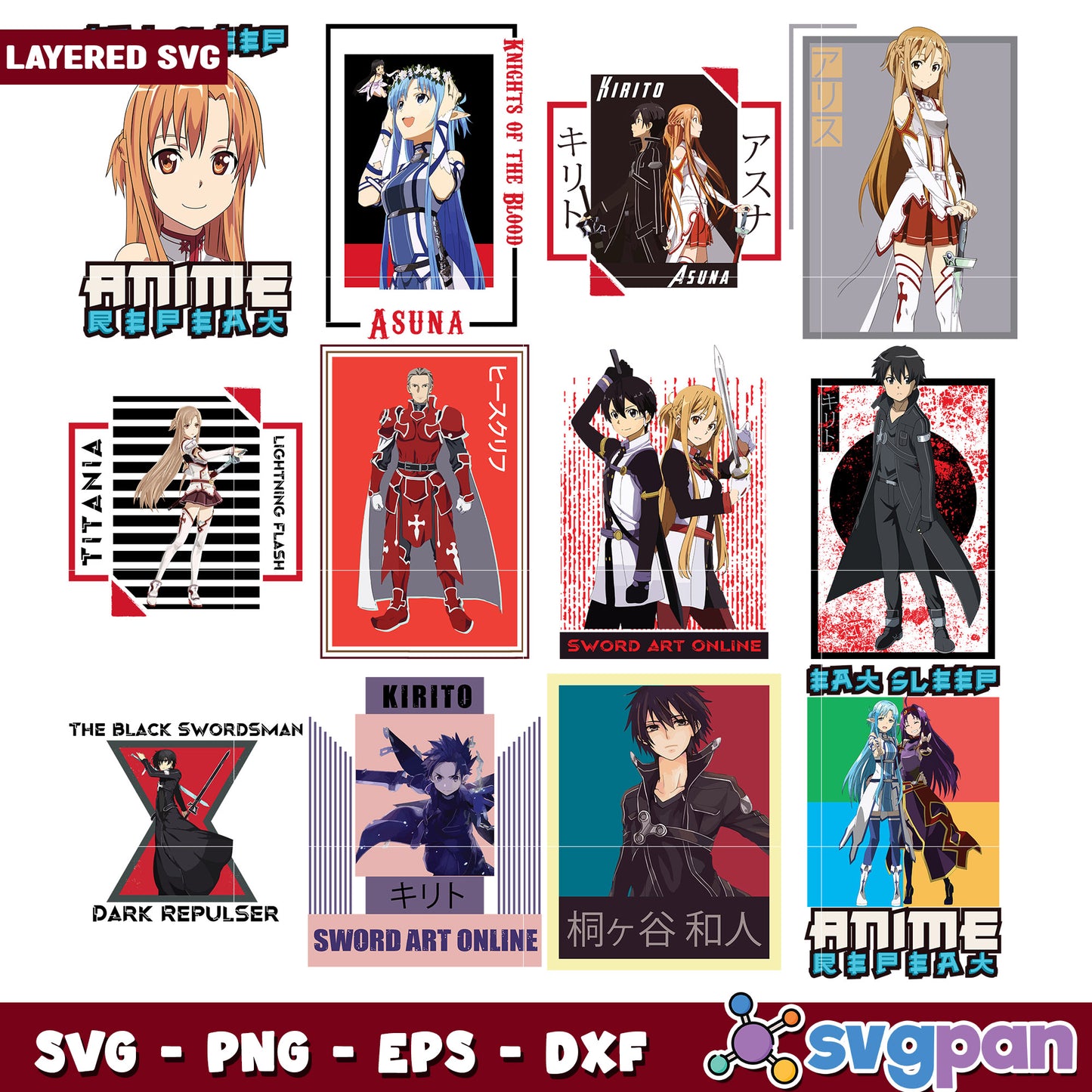 Anime Character Bundle SVG Designs for Crafters