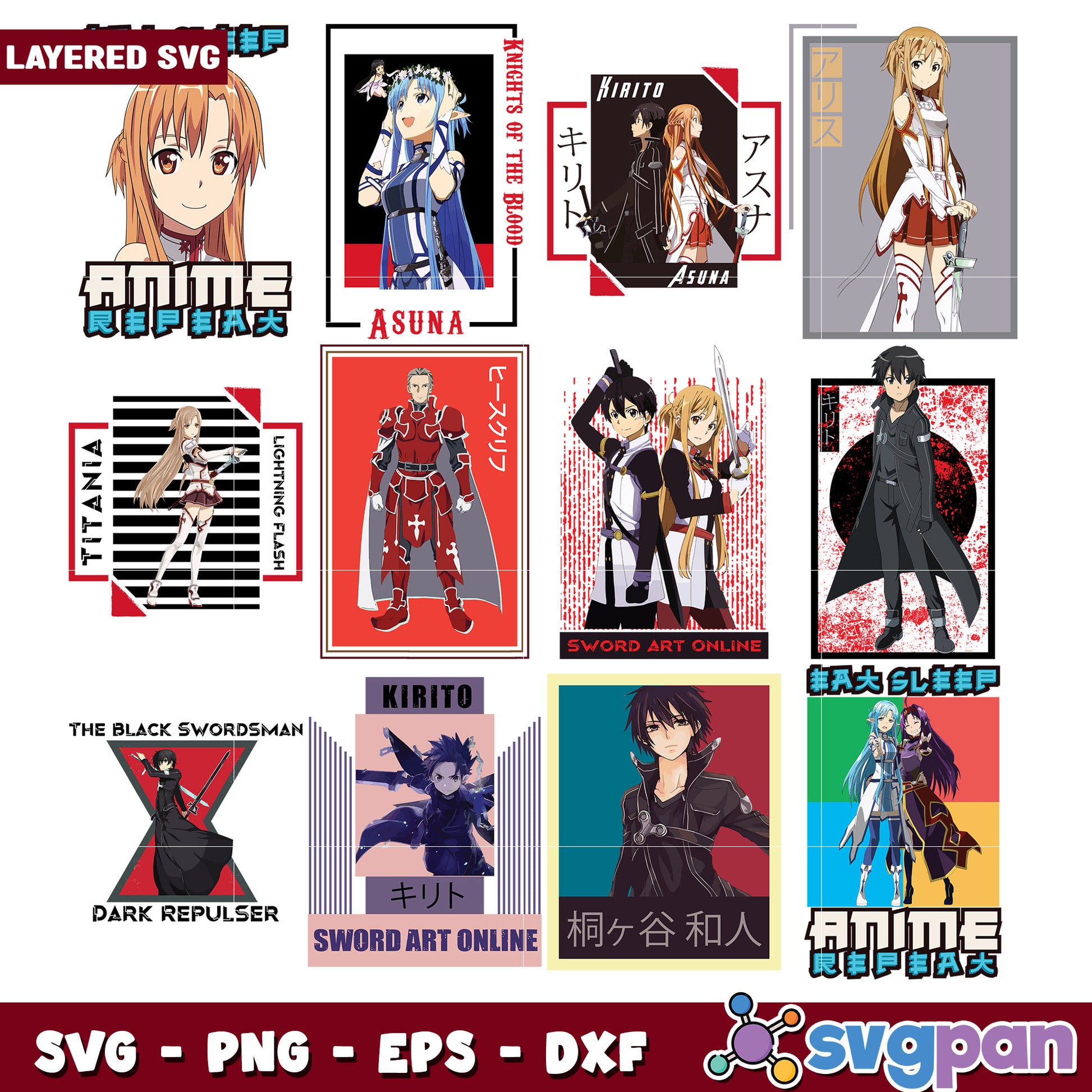 Anime Character Bundle SVG Designs for Crafters