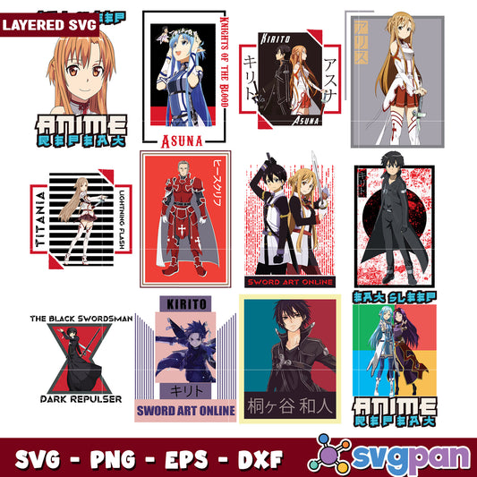 Anime Character Bundle SVG Designs for Crafters