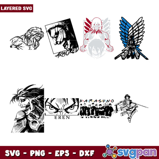 Anime Character SVG Bundle for Crafting Designs