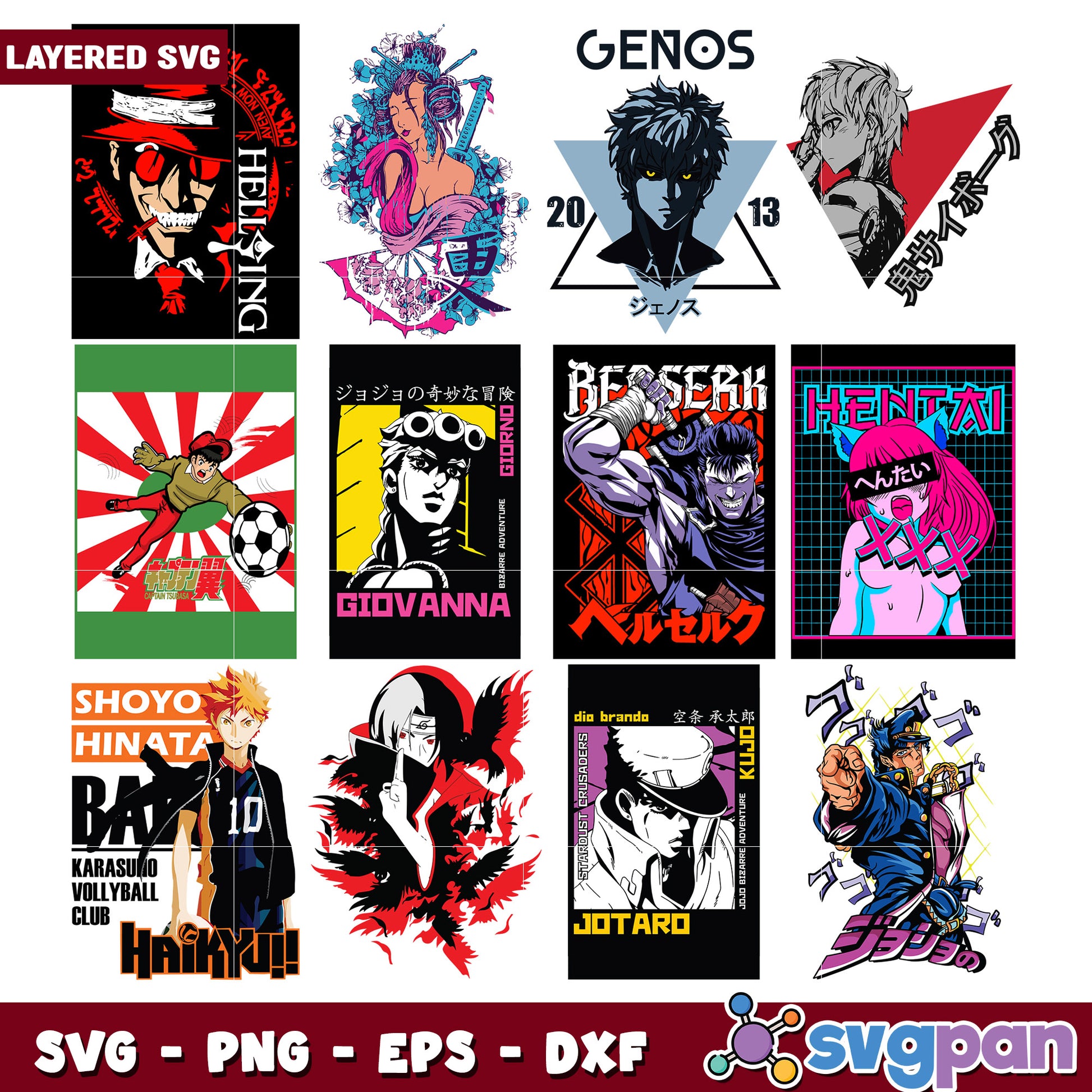 Anime Character SVG Bundle for Crafting Projects