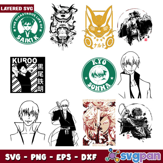 Anime Character SVG Bundle for Creative Projects