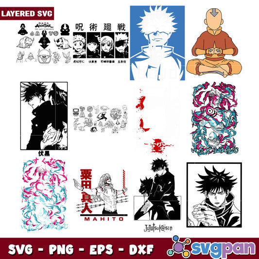 Anime Manga SVG Bundle Avatar, Jujutsu Kaisen