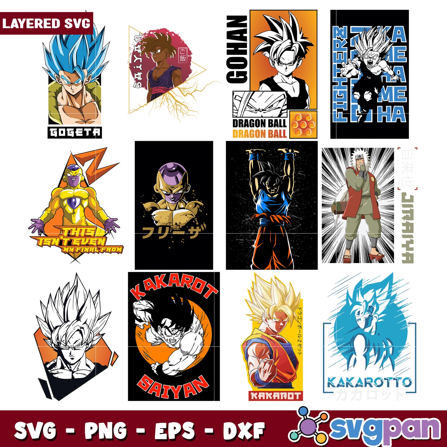 Anime SVG Bundle Dragon Ball Z Goku