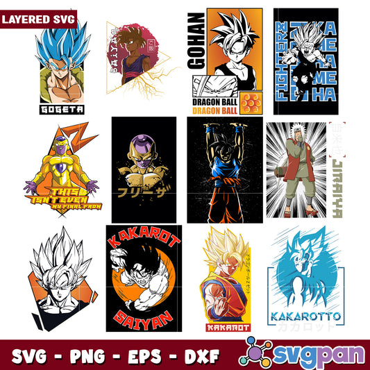 Anime SVG Bundle Dragon Ball Z Goku