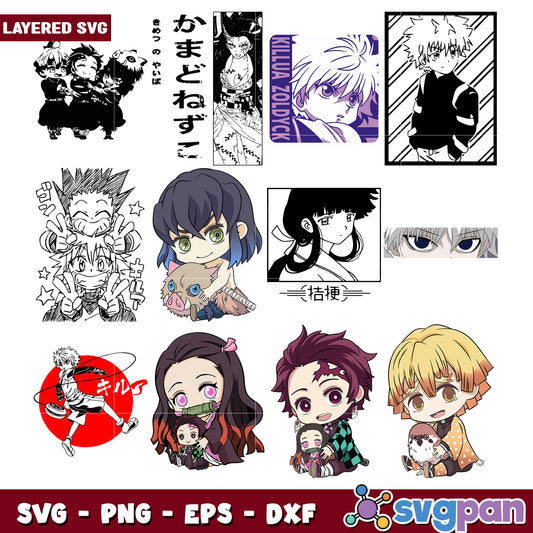Anime SVG Bundle Kawaii Characters