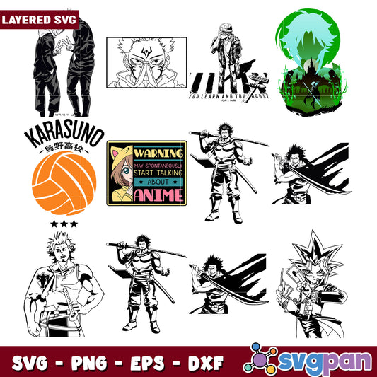 Anime SVG Bundle Layered Files