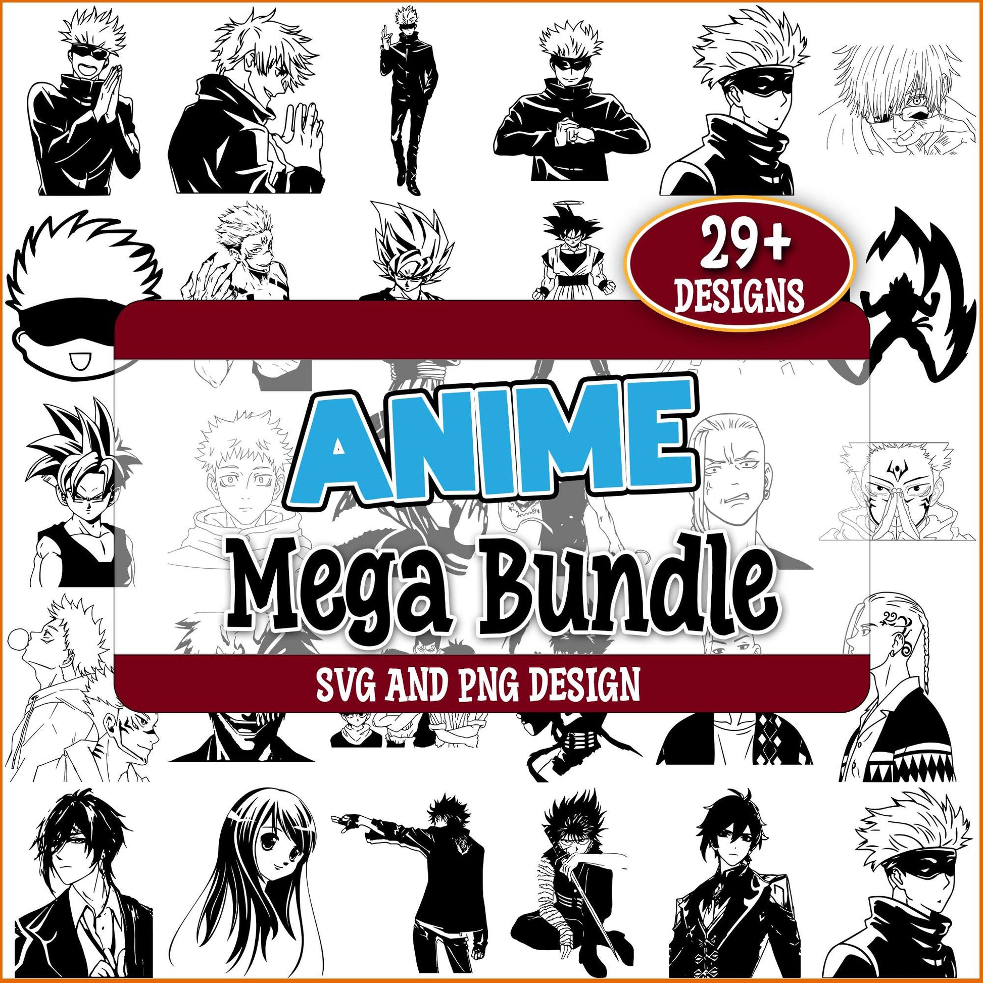 Anime character sketch svg bundle