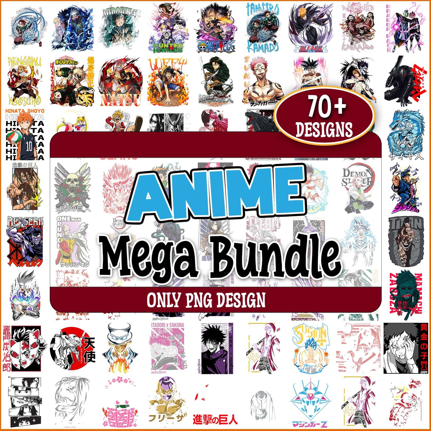 Anime hot design png bundle