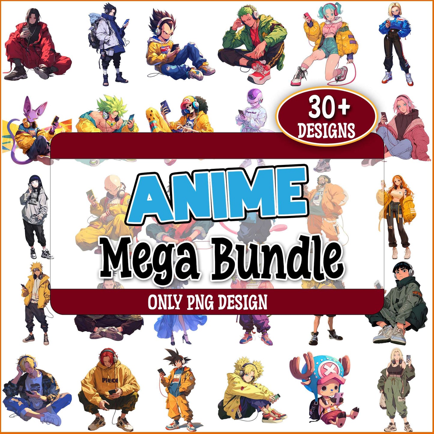 Anime x smartphone png bundle