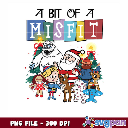 A nit of a misfit png, cute christmas png, santa png