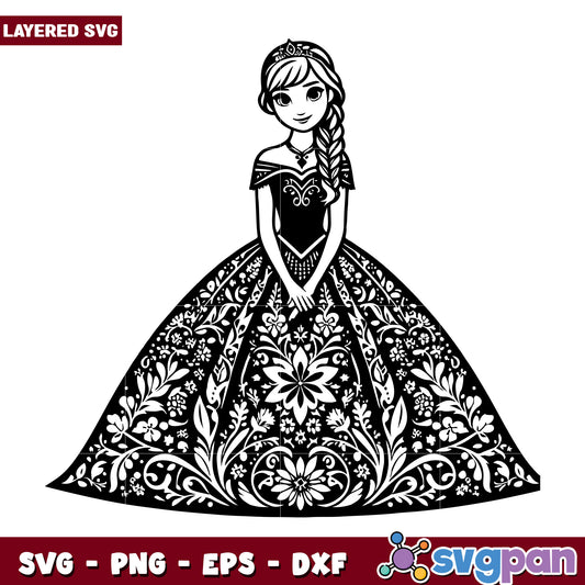 Anna Floral Dress SVG Cut File
