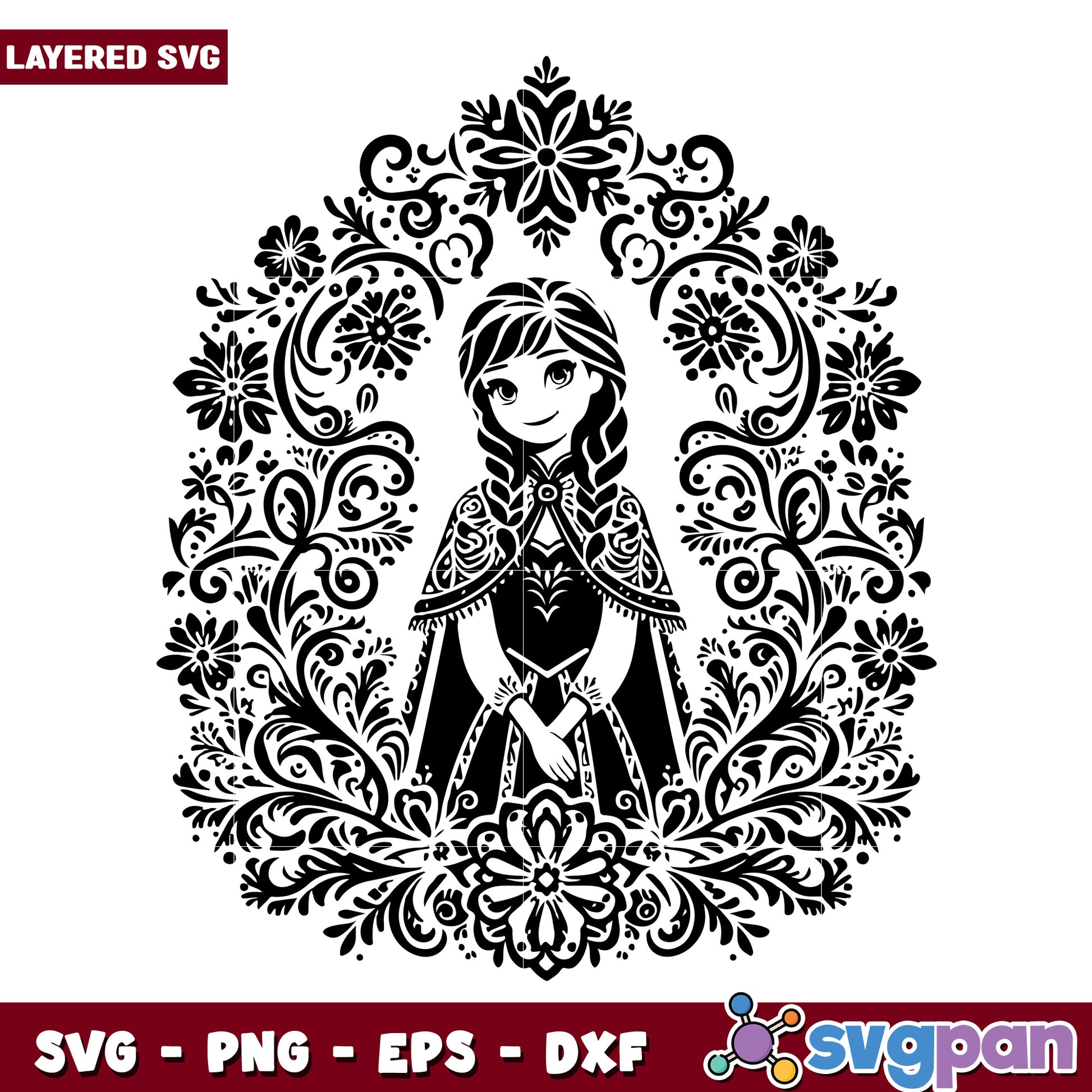 Anna Frozen SVG Floral Design