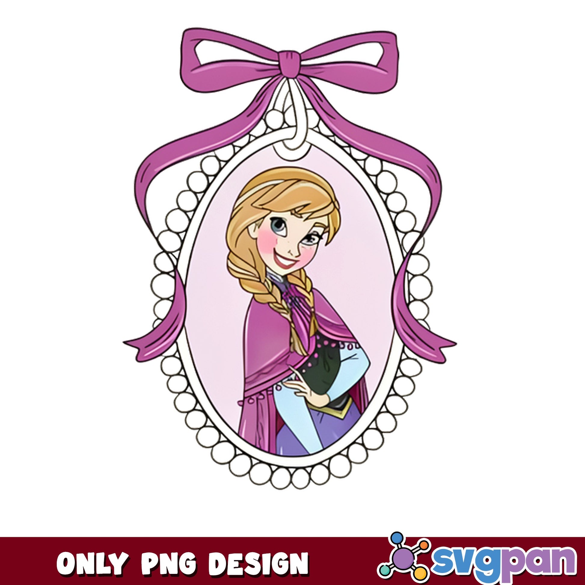 Anna Frozen Coquette Bow Cameo PNG, Disney Princess PNG, Frozen PNG
