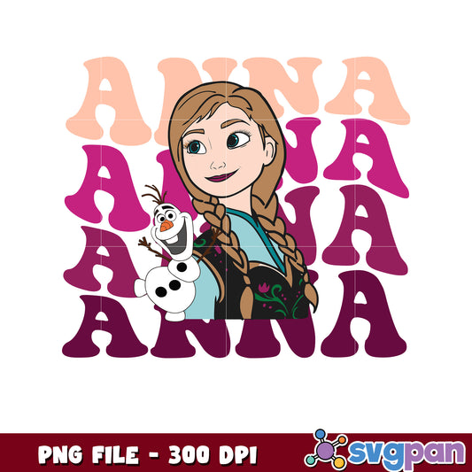 Anna frozen design png, disney plus png, disney frozen png