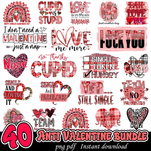 Anti Valentine Bundle 40 PNG Designs