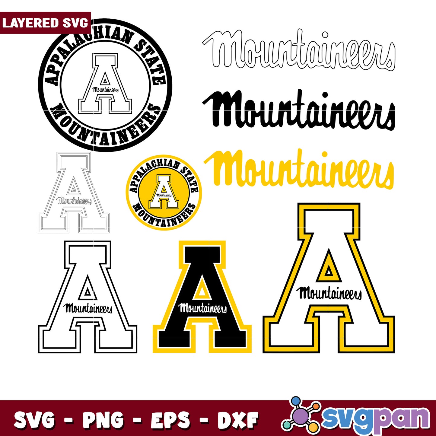 Appalachian State Mountaineers SVG Bundle