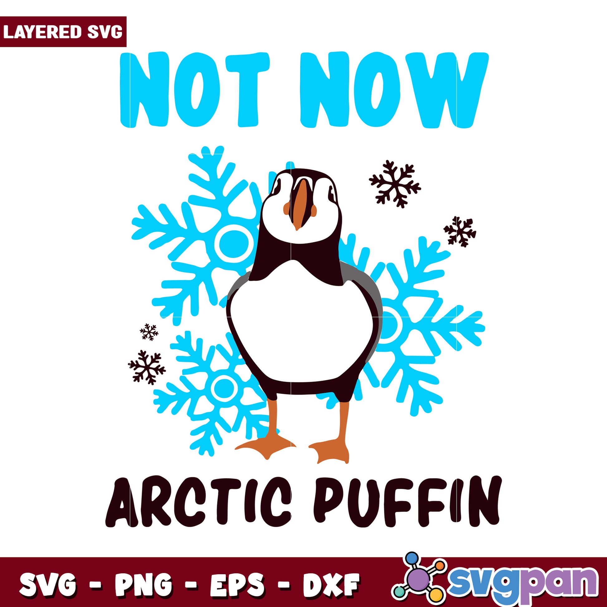 Arctic Puffin SVG Design, fun winter theme for crafting projects