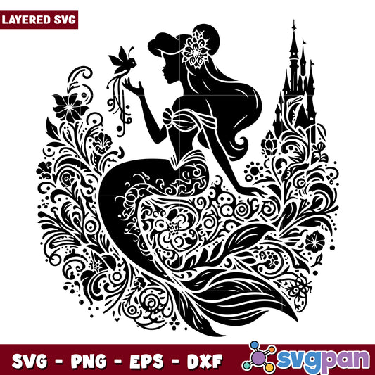 Ariel Mermaid Silhouette SVG
