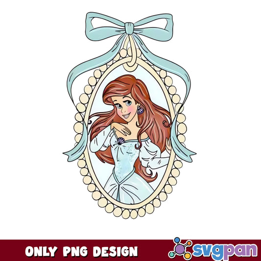 Ariel Cameo Coquette Bow PNG, Little Mermaid PNG, Disney Princess PNG